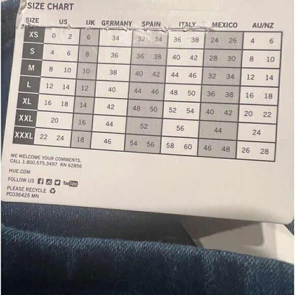 New HUE Women’s Original Smoothing Denim Leggings pants blue XS - Picture 5 of 5